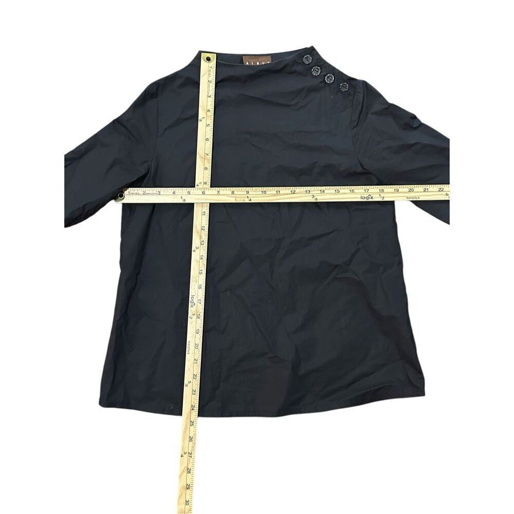 Beautiful OOS ALBUS LUMEN black 100% cotton blouse top shirt tunic Australian de - Picture 10 of 10